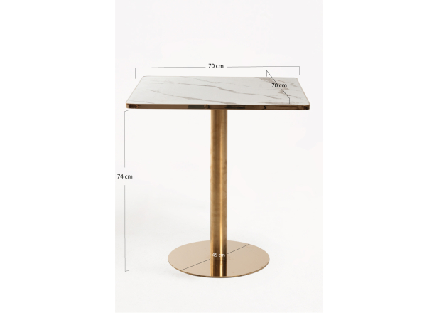 Mesa Roffi Quadrada 70cm Dourada
