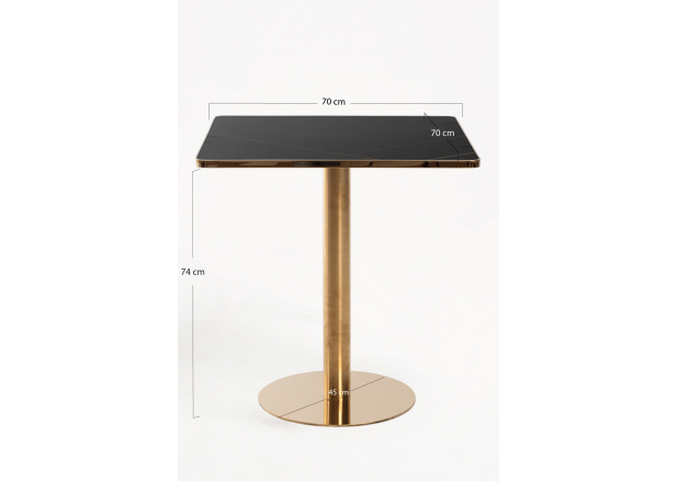 Mesa Roffi Quadrada 70cm Dourada