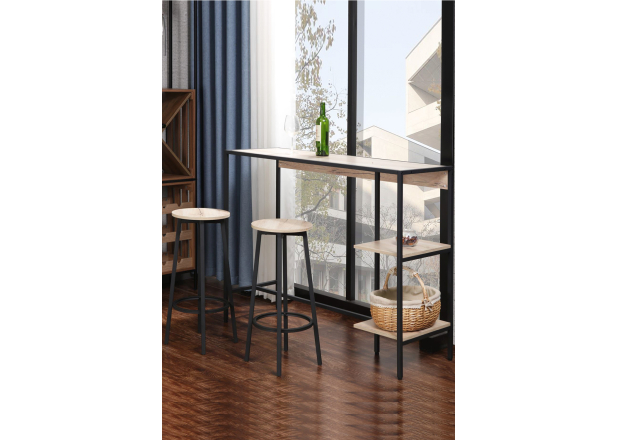 Set Bar de mesa alta + 2 bancos Loku