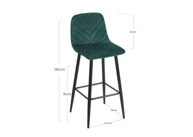 Taburete Layoc Black Terciopelo