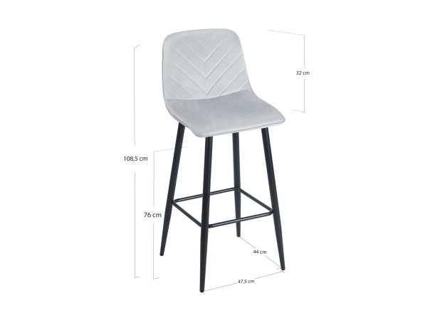 Taburete Layoc Black Terciopelo