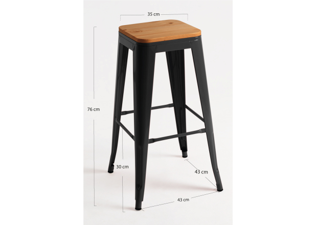 Taburete Meyer Alto Madera Natural