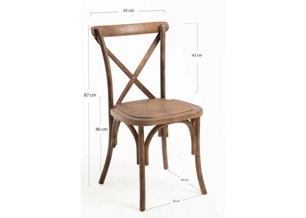 Pack 4 Sillas Cross Polipropileno efecto Madera