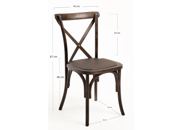 Pack 4 Sillas Cross Polipropileno efecto Madera