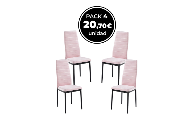 Pack 4 Sillas Clever Terciopelo