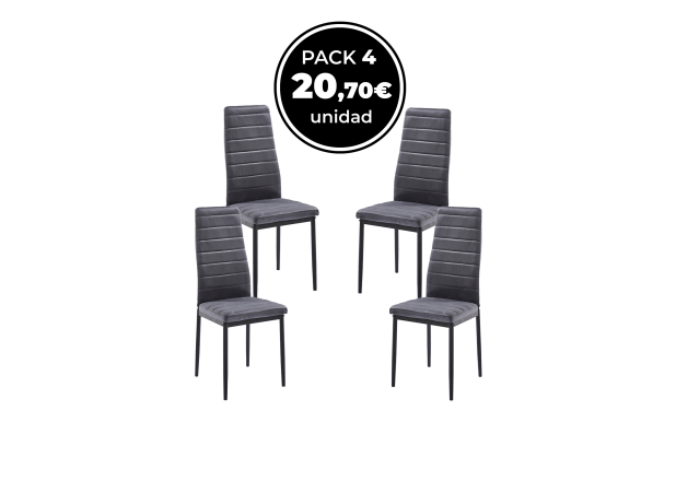 Pack 4 Sillas Clever Terciopelo