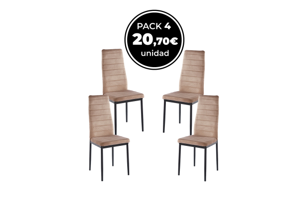 Pack 4 Sillas Clever Terciopelo