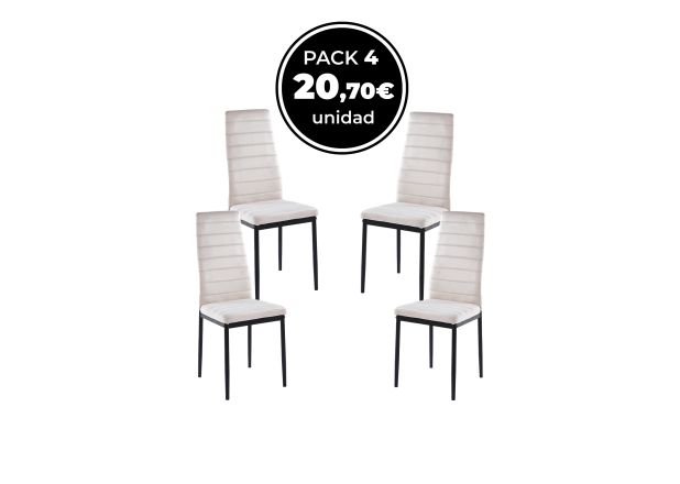 Pack 4 Sillas Clever Terciopelo