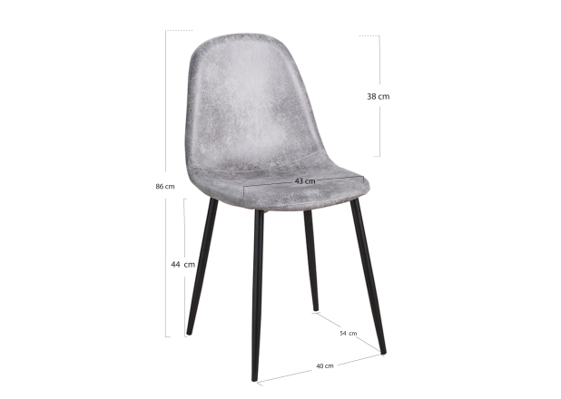 Silla Black Leo Polipiel Vintage