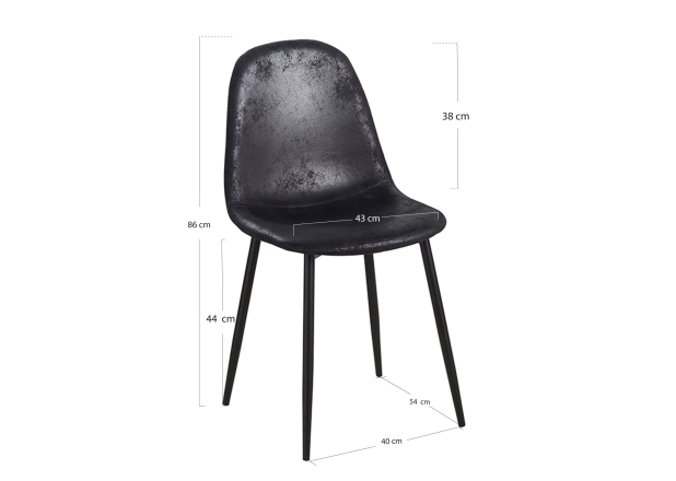 Silla Black Leo Polipiel Vintage