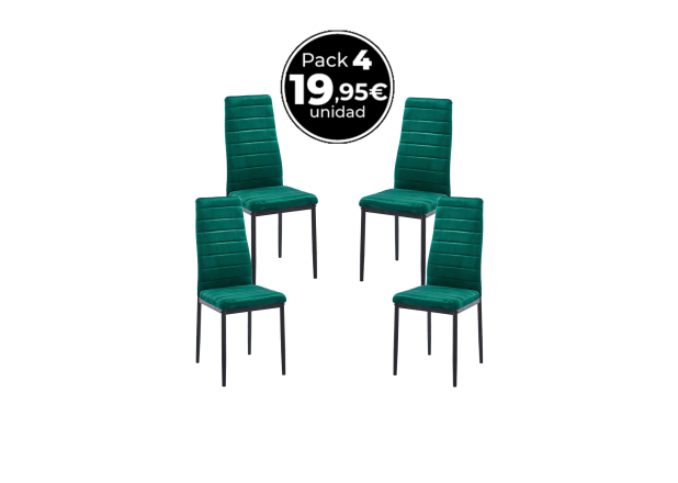 Pack 4 Sillas Clever Terciopelo