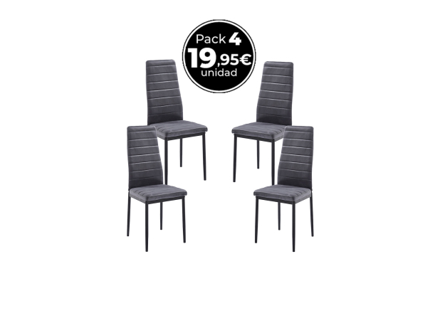 Pack 4 Sillas Clever Terciopelo