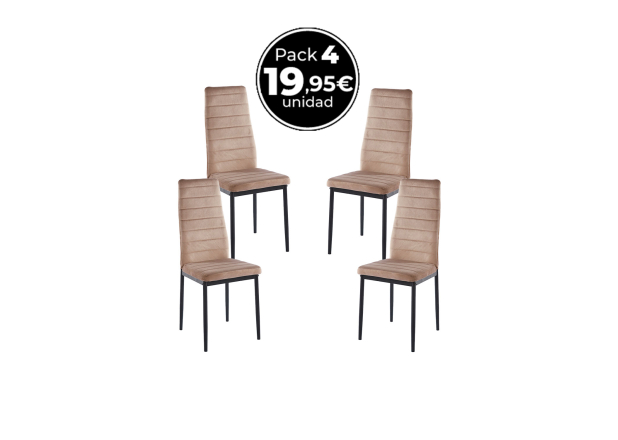 Pack 4 Sillas Clever Terciopelo