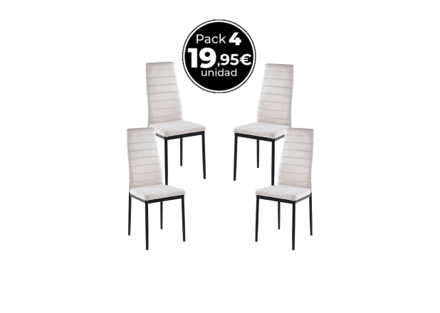 Pack 4 Sillas Clever Terciopelo