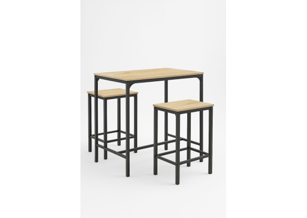 Conjunto Mesa Alta + 2 Taburetes Bar Narme