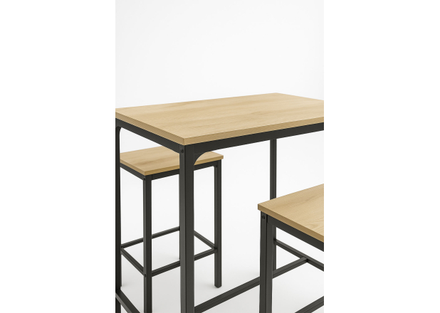 Conjunto Mesa Alta + 2 Taburetes Bar Narme