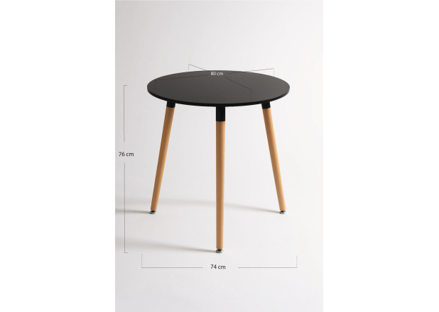 Mesa Nera Redonda 80 cm