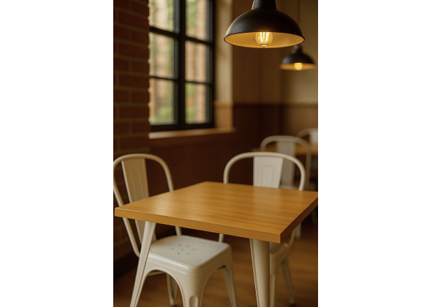 Mesa Meyer Cuadrada Madera Natural 80 cm - Mesas Hostelería