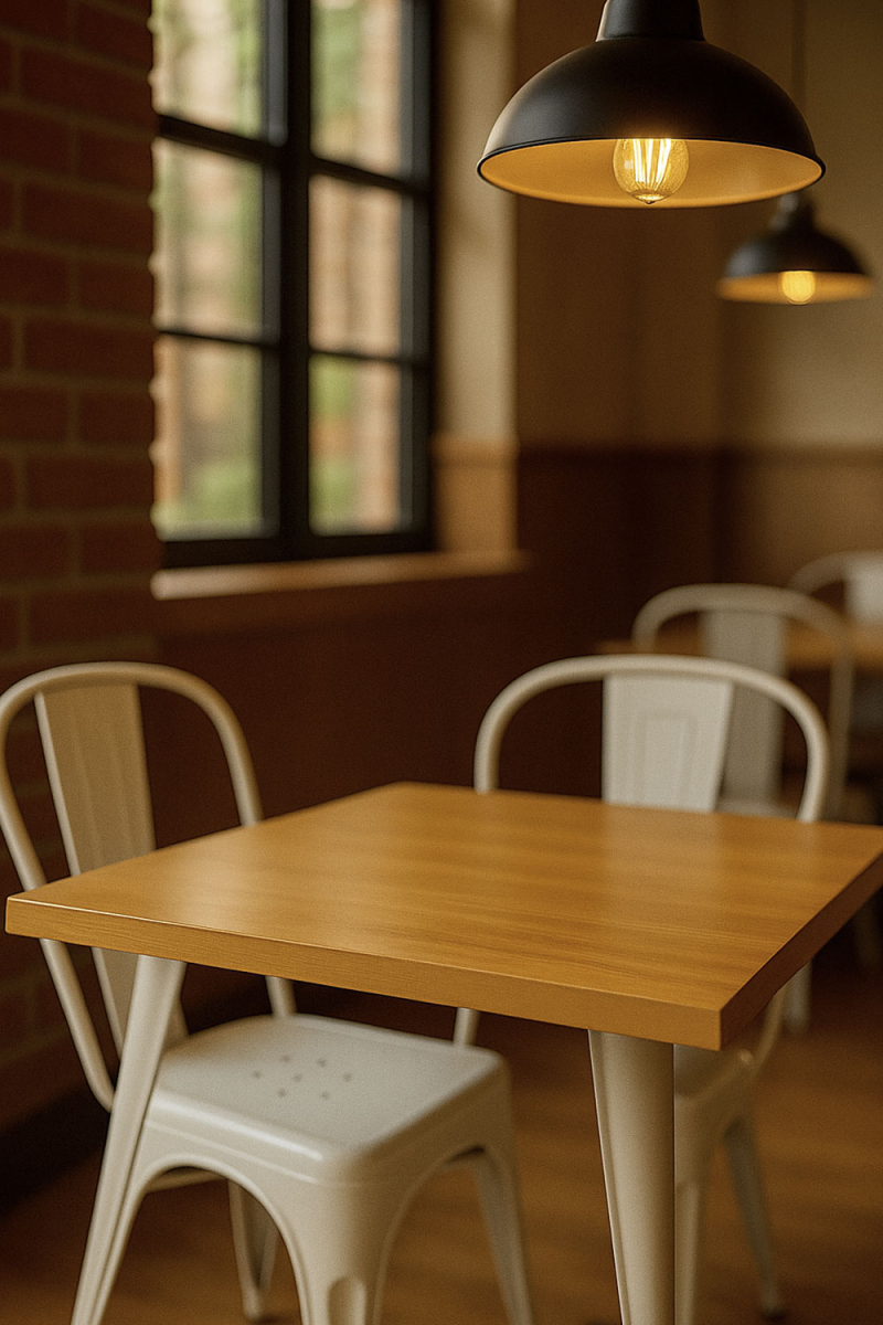 Mesa Meyer Cuadrada Madera Natural 80 cm - Mesas Hostelería