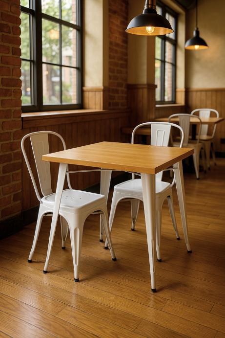 Mesa Meyer Cuadrada Madera Natural 80 cm - Mesas Hostelería