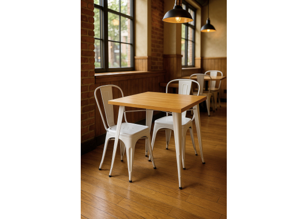 Mesa Meyer Quadrada Madeira Natural 80 cm