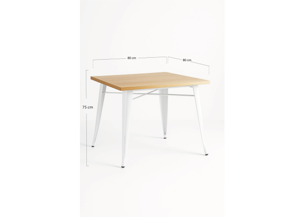 Mesa Meyer Quadrada Madeira Natural 80 cm