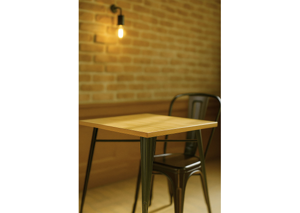 Mesa Meyer Quadrada Madeira Natural 80 cm