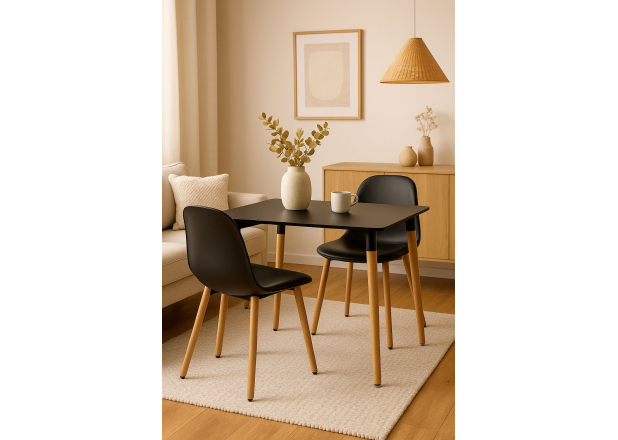 Mesa Nera Cuadrada 80 cm