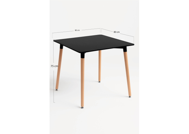 Mesa Nera Cuadrada 80 cm