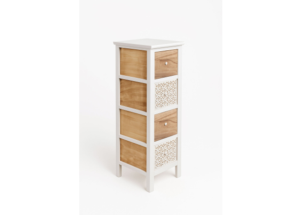 Cómoda Estreita Lanosy 4 Gavetas