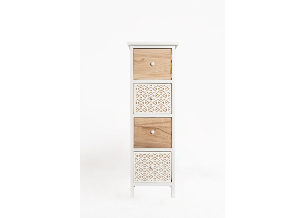 Cómoda Estreita Lanosy 4 Gavetas