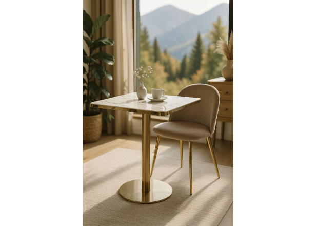 Mesa Roffi Quadrada 70cm Dourada
