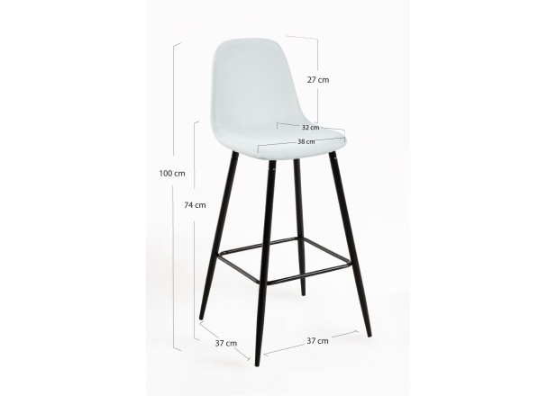 Taburete Black Leo Tela