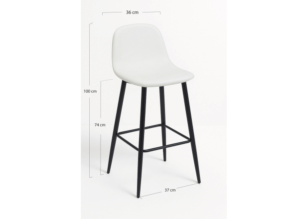 Pack 4 Taburetes Black Teok Polipiel
