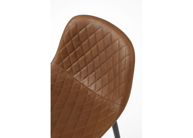 Banco Leo Preto Pele Sintética Diamante Castanho