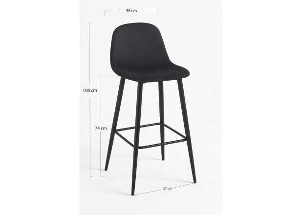 Taburete Black Leo Terciopelo