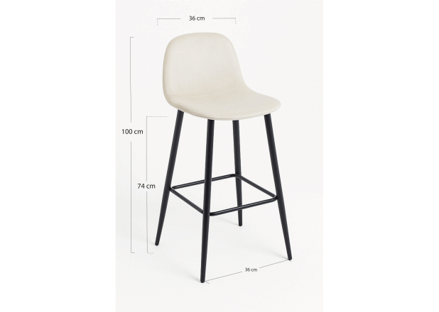Taburete Black Leo Terciopelo