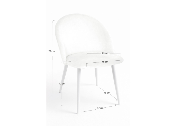 Pack 4 Sillas White Vint Terciopelo