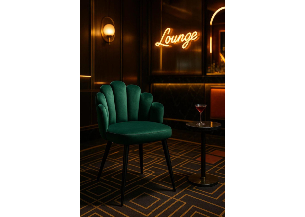 Silla Hanpe Terciopelo Patas Negras