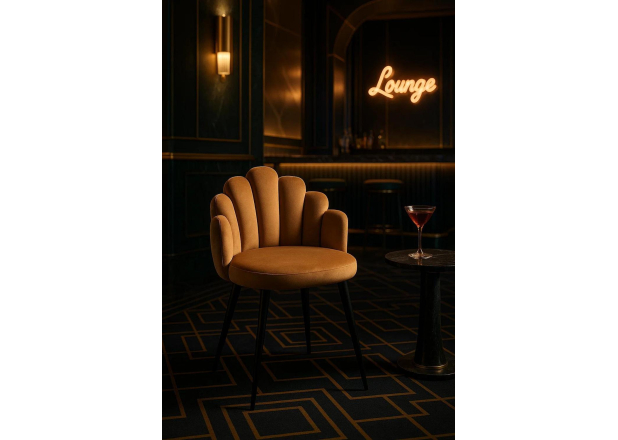 Silla Hanpe Terciopelo Patas Negras