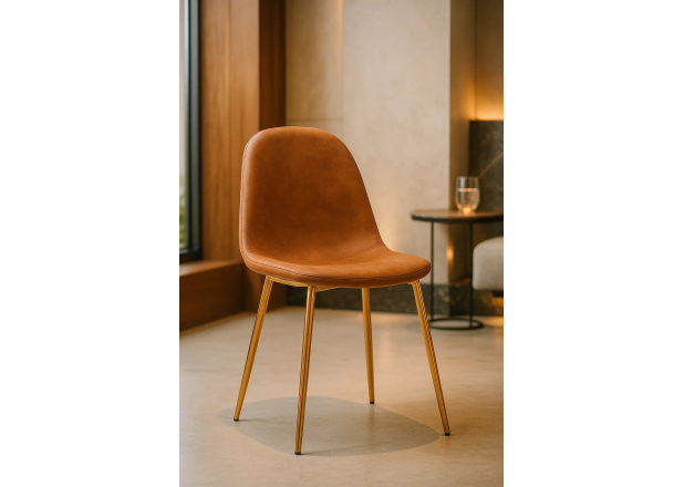 Silla Golden Leo Polipiel Cacao