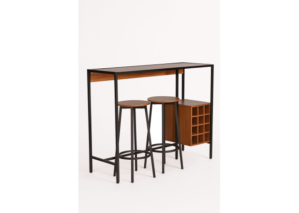 Set Bar de mesa alta + 2 bancos Loku