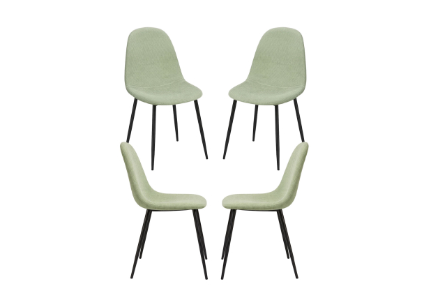 Pack 4 Sillas Black Leo Tela