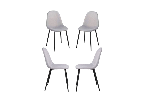 Pack 4 Sillas Black Leo Tela