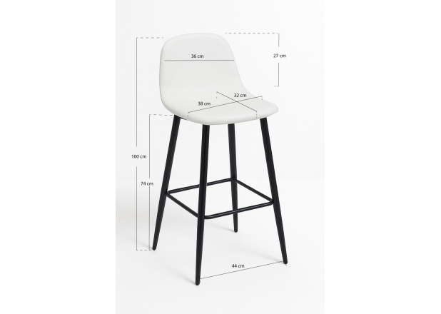 Pack 4 Taburetes Black Teok Polipiel