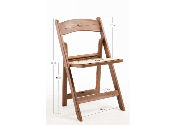 Pack 4 Sillas Laga Plegable con Cojín efecto Madera