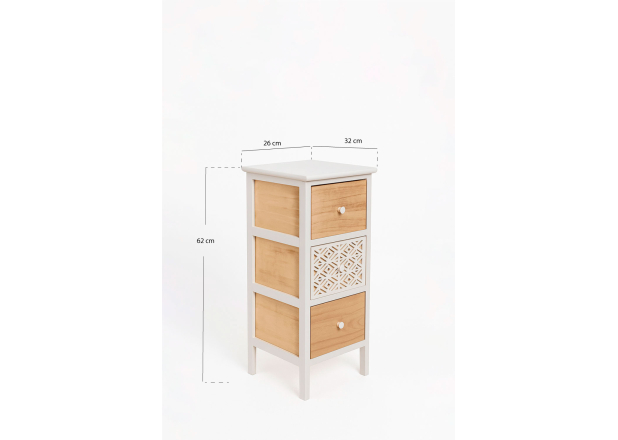 Cómoda Estreita Lanosy 3 Gavetas