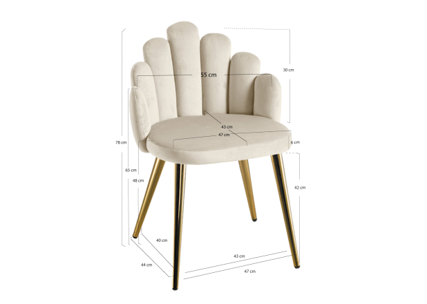 Cadeira Hanpe Gold Veludo