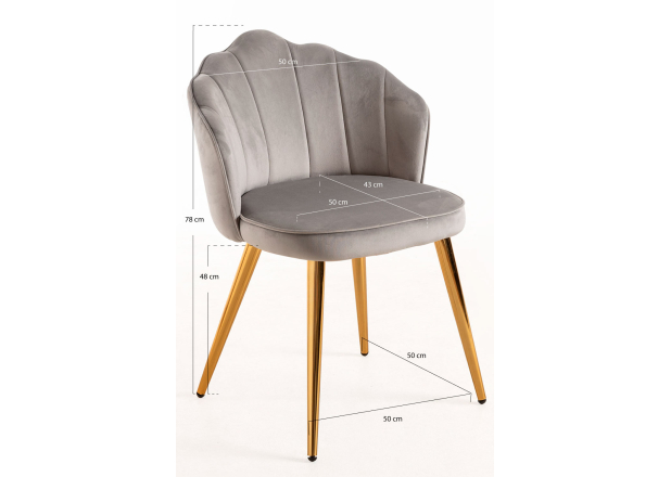 Silla Menpu Gold Terciopelo