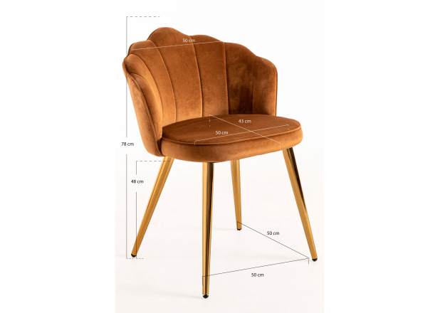 Silla Menpu Gold Terciopelo